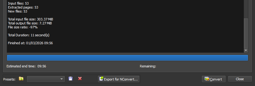 Reducing file size in XnConvert