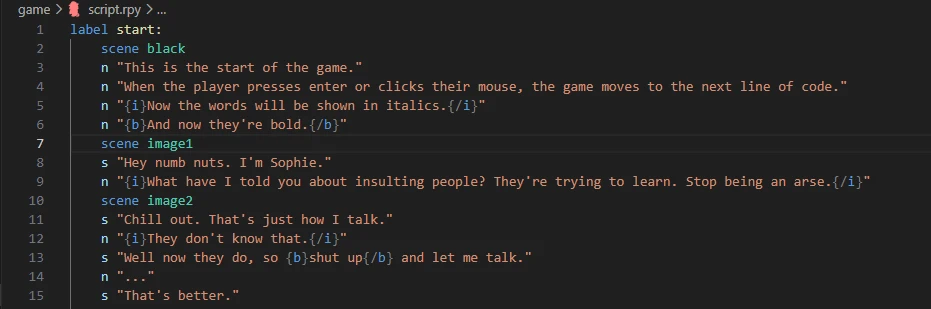 A label with code inside.