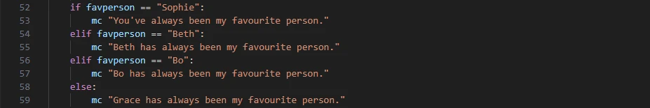 If, elif, else statements.