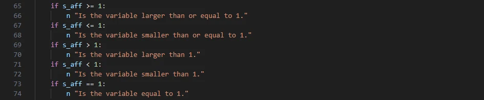 Different variable checks.