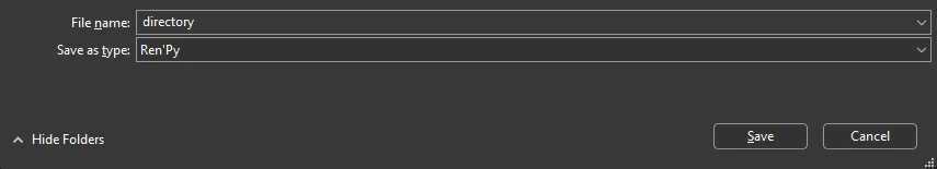Shows the save as type dropdown.
